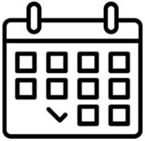 Calendar with marked date, icon